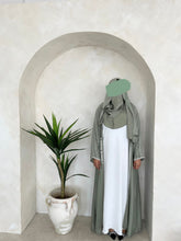 Load image into Gallery viewer, Safiya Silver Embellished Abaya
