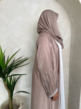 Load image into Gallery viewer, Safiya Silver Embellished Abaya
